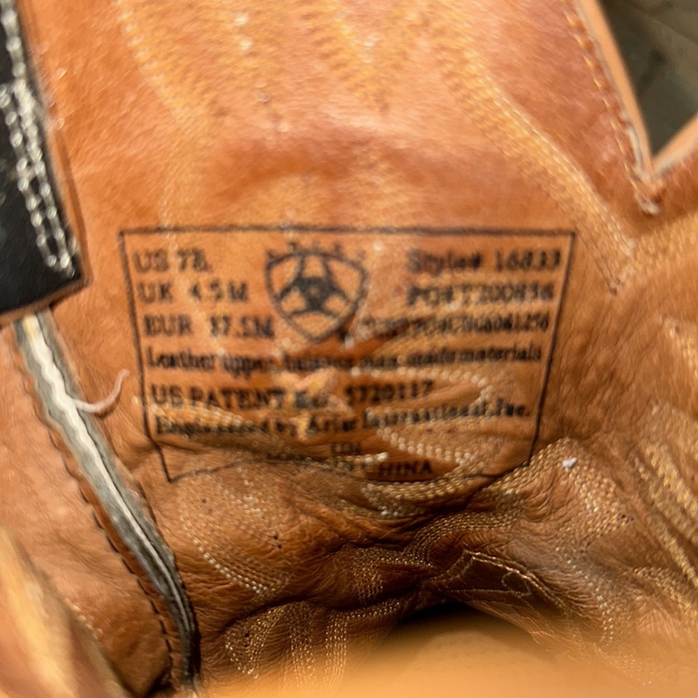 Ariat Pro Baby Ostrich leather cowboy boots. Women’s size 7 cognac green - Picture 8 of 12